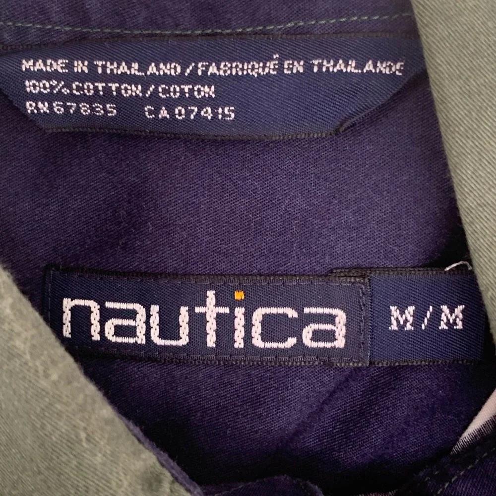 MENS VINTAGE 90’S COLOR BLOCKED NAUTICA BUTTON UP LONGSLEEVE SHIRT SIZE MEDIUM - Picture 5 of 6